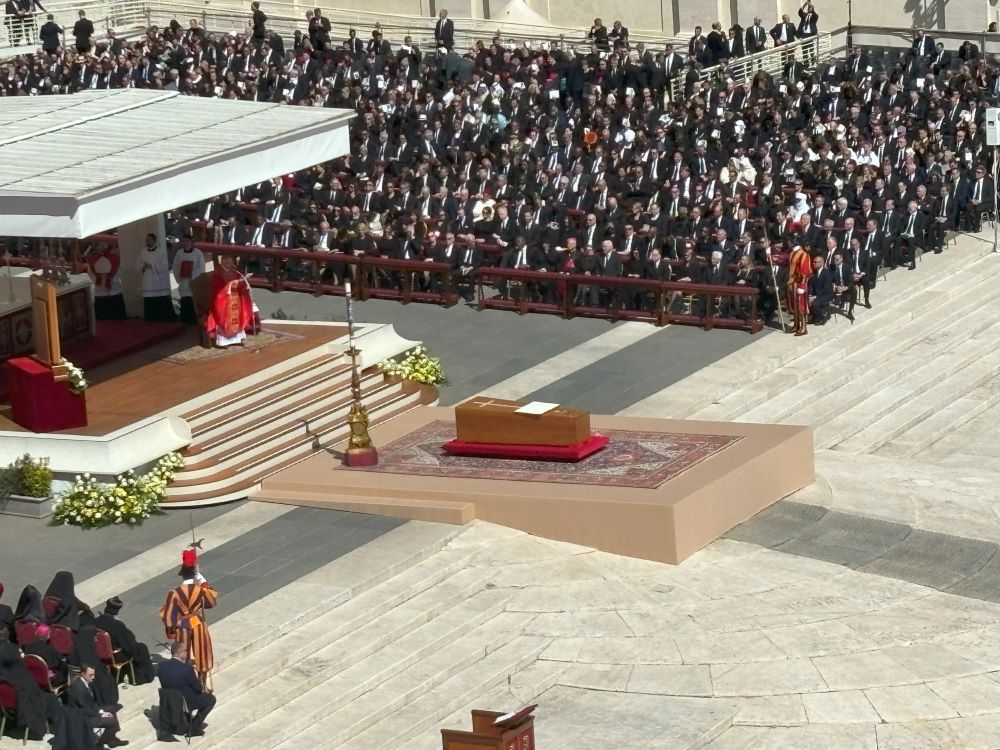 Pope's coffin in St. Peter's Square Pope's coffin in St. Peter's Square