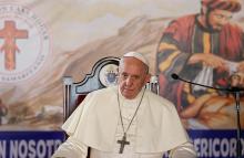 Pope Francis visits Casa Hogar el Buen Samaritano (Good Samaritan Home) in Panama City Jan. 27, 2019. (CNS/Paul Haring)