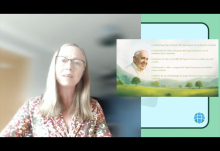 Lorna Gold, executive director of Laudato Si' Movement, speaks during a digital wake for Pope Francis on April 25, 2025. Laudato Si' Movement convened the wake. (NCR screengrab/YouTube)